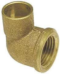 NIBCO - 1/2 x 1/4" Cast Copper Pipe 90° Elbow - C x F, Pressure Fitting - USA Tool & Supply