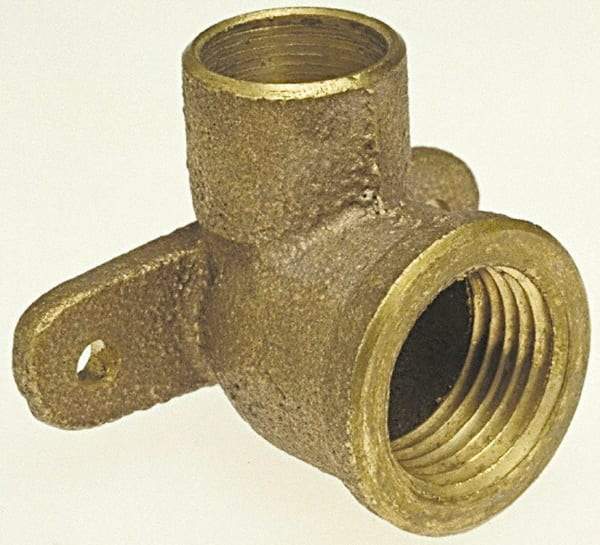 NIBCO - 3/8 x 1/2" Cast Copper Pipe 90° Drop Ear Elbow - C x F, Pressure Fitting - USA Tool & Supply