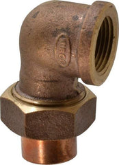 NIBCO - 3/4" Cast Copper Pipe 90° Union Elbow - C x F, Pressure Fitting - USA Tool & Supply