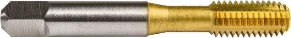 Union Butterfield - M8x1.00 Metric Coarse 6H D9 Thread Limit Bottoming Thread Forming Tap - Powdered Metal High Speed Steel, TiN Finish, 2-23/32" OAL, 11/16" Thread Length, Right Hand Thread, Series 1671 - USA Tool & Supply