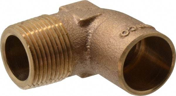 NIBCO - 3/4" Cast Copper Pipe 90° Elbow - C X M, Pressure Fitting - USA Tool & Supply