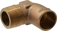 NIBCO - 3/4" Cast Copper Pipe 90° Elbow - C X M, Pressure Fitting - USA Tool & Supply