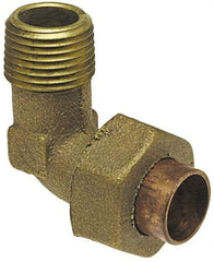 NIBCO - 3/8" Cast Copper Pipe 90° Union Elbow - C X M, Pressure Fitting - USA Tool & Supply