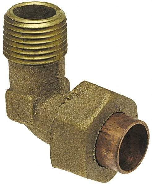 NIBCO - 1-1/4" Cast Copper Pipe 90° Union Elbow - C X M, Pressure Fitting - USA Tool & Supply
