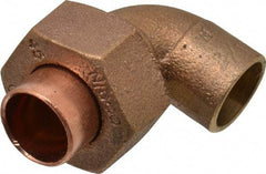 NIBCO - 1/2" Cast Copper Pipe 90° Union Elbow - C x C, Pressure Fitting - USA Tool & Supply