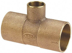 NIBCO - 1-1/4 x 1/2 x 1/2" Cast Copper Pipe Tee - C x C x C, Pressure Fitting - USA Tool & Supply