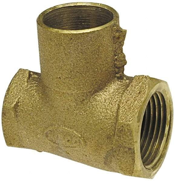 NIBCO - 1/2" Cast Copper Pipe Tee - F x F x C, Pressure Fitting - USA Tool & Supply