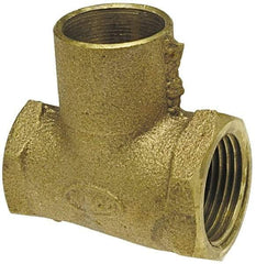 NIBCO - 3/4 x 3/4 x 1/2" Cast Copper Pipe Tee - F x F x C, Pressure Fitting - USA Tool & Supply