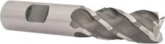 Minicut International - 3/4", 1-5/8" LOC, 3/4" Shank Diam, 3-7/8" OAL, 4 Flute, Powdered Metal Square End Mill - Single End, Uncoated, Spiral Flute, 35° Helix, Centercutting, Right Hand Cut, Right Hand Flute, Series 995 - USA Tool & Supply