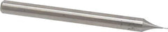 Made in USA - 0.01", 0.03" LOC, 1/8" Shank Diam, 1-1/2" OAL, 2 Flute, High Speed Steel Square End Mill - Single End, Uncoated, Centercutting - USA Tool & Supply