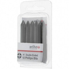 Wiha - #1, Reversible Phillips Screwdriver Pack Bit - 1/4" Drive, 2-3/8" OAL - USA Tool & Supply