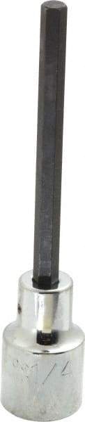 Proto - 1/2" Drive, 1/4" Hex Bit Socket - 4-5/8" OAL, 3-1/8" Bit Length, Long Hex Bit Socket - USA Tool & Supply