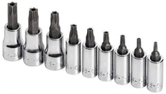 SK - 9 Piece 1/4 & 3/8" Drive Torx Bit Socket Set - T10 to T50 Torx - USA Tool & Supply