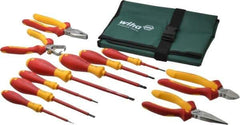 Wiha - 11 Piece Insulated Hand Tool Set - Comes in Canvas Pouch - USA Tool & Supply