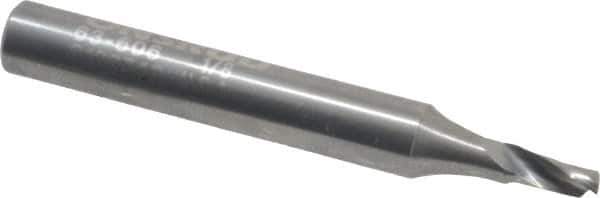 Onsrud - 1/8" Cutting Diam x 1/4" Length of Cut, 1 Flute, Upcut Spiral Router Bit - Uncoated, Right Hand Cut, Solid Carbide, 2" OAL x 1/4" Shank Diam, Single Edge, 22° Helix Angle - USA Tool & Supply