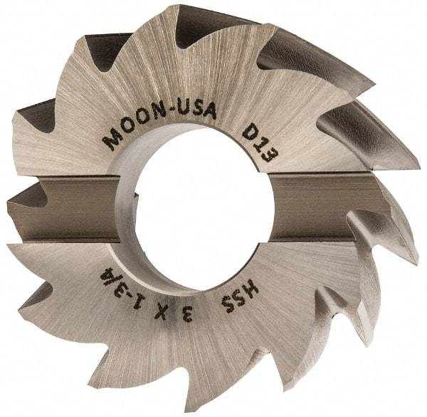 Made in USA - 3" Diam, 1-1/4" Arbor Hole Diam, 1-3/4" Length of Cut, 12 Flute, High Speed Steel, Finisher Shell End Mill - Right Hand Cut, Right Hand Spiral Flute, Uncoated - USA Tool & Supply