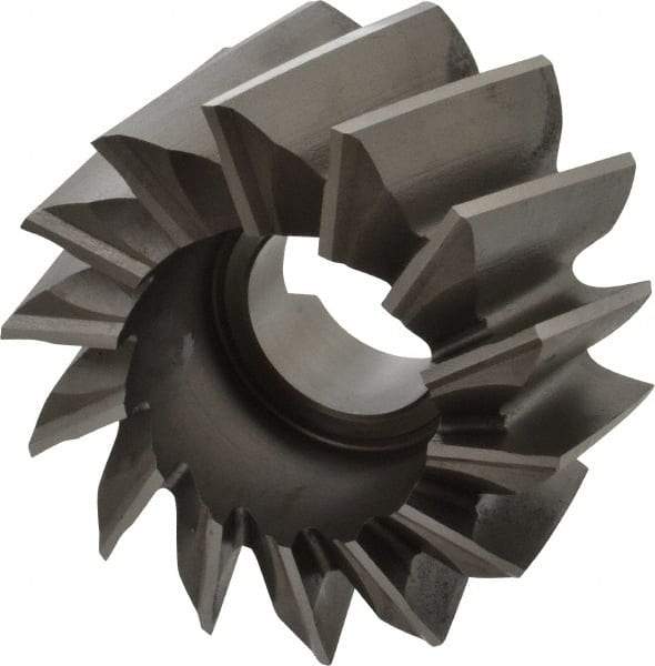 Made in USA - 4" Diam, 1-1/2" Arbor Hole Diam, 2-1/4" Length of Cut, 14 Flute, High Speed Steel, Finisher Shell End Mill - Right Hand Cut, Right Hand Spiral Flute, Uncoated - USA Tool & Supply