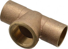 NIBCO - 1" Cast Copper Pipe Tee - C x C x F, Pressure Fitting - USA Tool & Supply