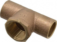 NIBCO - 1/2" Cast Copper Pipe Tee - C x C x F, Pressure Fitting - USA Tool & Supply