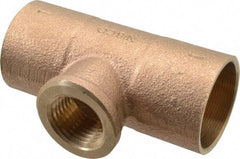 NIBCO - 1 x 1 x 1/2" Cast Copper Pipe Tee - C x C x F, Pressure Fitting - USA Tool & Supply