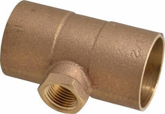NIBCO - 1-1/2 x 1-1/2 x 1/2" Cast Copper Pipe Tee - C x C x F, Pressure Fitting - USA Tool & Supply