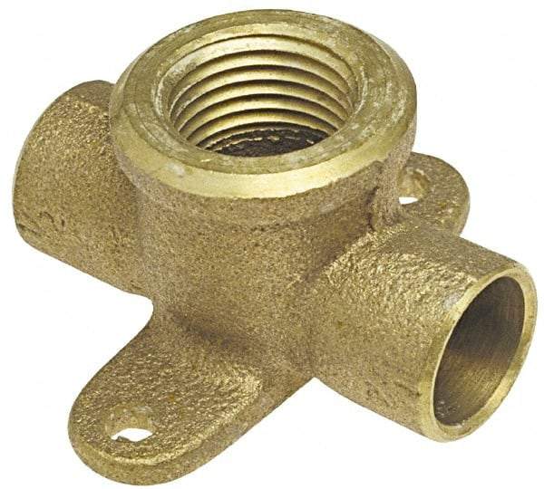 NIBCO - 1/2" Cast Copper Pipe Drop Tee - C x C x F, Pressure Fitting - USA Tool & Supply