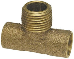 NIBCO - 1/2" Cast Copper Pipe Tee - C x C x M, Pressure Fitting - USA Tool & Supply