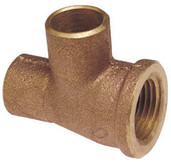 NIBCO - 1-1/4 x 1/2 x 1-1/4" Cast Copper Pipe Tee - C x F x C, Pressure Fitting - USA Tool & Supply