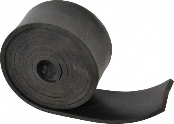 Made in USA - 3/16" Thick x 2" Wide x 60" Long, Buna-N Rubber Strip - Stock Length, 70 Shore A Durometer, 800 to 1,000 psi Tensile Strength, -20 to 170°F, Black - USA Tool & Supply