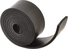 Made in USA - 1/4" Thick x 2" Wide x 60" Long, Buna-N Rubber Strip - Stock Length, 70 Shore A Durometer, 800 to 1,000 psi Tensile Strength, -20 to 170°F, Black - USA Tool & Supply