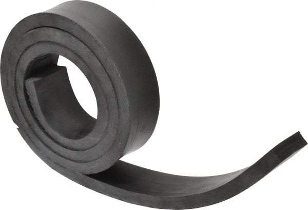 Made in USA - 1/2" Thick x 2" Wide x 60" Long, Buna-N Rubber Strip - Stock Length, 70 Shore A Durometer, 800 to 1,000 psi Tensile Strength, -20 to 170°F, Black - USA Tool & Supply