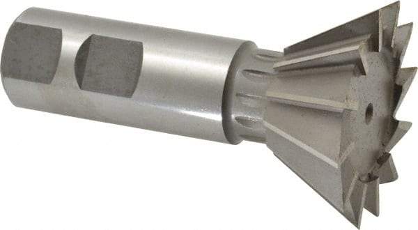 Made in USA - 1-7/8" Diam x 13/16" Width of Cut, 60° Included Angle, Cobalt Dovetail Cutter - 7/8" Shank Diam, 3-1/4" Overall Length, Weldon Flat, Uncoated - USA Tool & Supply