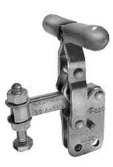 Lapeer - 200 Lb Holding Capacity, Vertical Handle, Manual Hold Down Toggle Clamp - 64° Handle Movement, 110° Bar Opening, Solid Bar, Straight Base, Carbon Steel - USA Tool & Supply