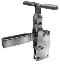 Lapeer - 600 Lb Holding Capacity, Vertical Handle, Manual Hold Down Toggle Clamp - 57° Handle Movement, 106° Bar Opening, U-Bar, Straight Base, Carbon Steel - USA Tool & Supply