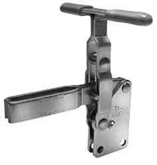 Lapeer - 600 Lb Holding Capacity, Vertical Handle, Manual Hold Down Toggle Clamp - 57° Handle Movement, 106° Bar Opening, U-Bar, Straight Base, Carbon Steel - USA Tool & Supply