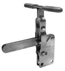 Lapeer - 700 Lb Holding Capacity, Vertical Handle, Manual Hold Down Toggle Clamp - 57° Handle Movement, 106° Bar Opening, Solid Bar, Straight Base, Carbon Steel - USA Tool & Supply