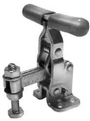 Lapeer - 200 Lb Holding Capacity, Vertical Handle, Manual Hold Down Toggle Clamp - 64° Handle Movement, 110° Bar Opening, U-Bar, Flanged Base, Carbon Steel - USA Tool & Supply