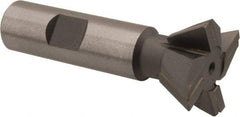 Made in USA - 1-1/4" Diam x 1/2" Width of Cut, 60° Included Angle, Carbide-Tipped Dovetail Cutter - 5/8" Shank Diam, 2-3/4" Overall Length, 0.02" Corner Radius, Weldon Flat, Uncoated - USA Tool & Supply