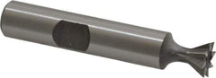 Made in USA - 3/8" Diam x 3/16" Width of Cut, 60° Included Angle, High Speed Steel Dovetail Cutter - 3/8" Shank Diam, 2-1/8" Overall Length, Weldon Flat, Uncoated - USA Tool & Supply