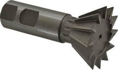 Made in USA - 1-7/8" Diam x 13/16" Width of Cut, 60° Included Angle, High Speed Steel Dovetail Cutter - 7/8" Shank Diam, 3-1/4" Overall Length, Weldon Flat, Uncoated - USA Tool & Supply