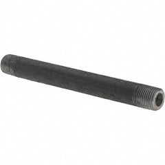 Made in USA - Schedule 80, 1/8" Diam x 3-1/2" Long Black Pipe Nipple - Threaded - USA Tool & Supply