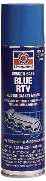 Permatex - 7-1/4 oz Sensor-Safe Gasket Maker - -65 to 500°F, Blue, Comes in Aerosol Can - USA Tool & Supply