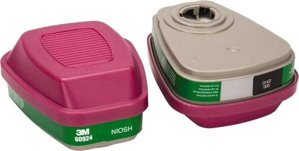 3M - Green and Magenta P100 Cartridge and Filter Combination - Series 6000, Protects Against Ammonia, Methylamine - USA Tool & Supply