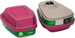 3M - Green and Magenta P100 Cartridge and Filter Combination - Series 6000, Protects Against Ammonia, Methylamine - USA Tool & Supply