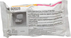 3M - Yellow and Magenta P100 Cartridge and Filter Combination - Series 6000, Protects Against Acid Gas, Organic Vapor - USA Tool & Supply
