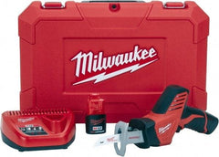 Milwaukee Tool - 12V, 0 to 3,000 SPM, Cordless Reciprocating Saw - 1/2" Stroke Length, 11" Saw Length, Lithium-Ion Batteries Included - USA Tool & Supply