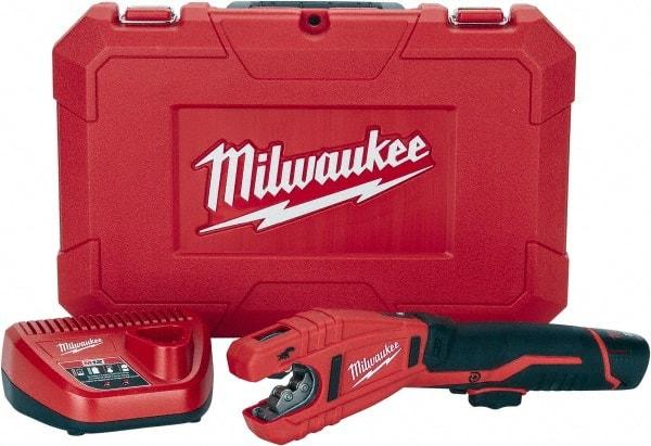 Milwaukee Tool - 3/8" to 1" Pipe Capacity, Tube Cutter - Cuts Copper, 14" OAL, 12 Volt - USA Tool & Supply