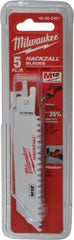 Milwaukee Tool - 4" Long x 3/4" Thick, Bi-Metal Reciprocating Saw Blade - Straight Profile, 6 TPI, Toothed Edge, Universal Shank - USA Tool & Supply