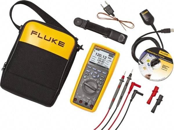 Fluke - 16 Piece, Electrical Test Equipment Combination Kit - 1,000 Volt Max, 10 Max Amp - USA Tool & Supply