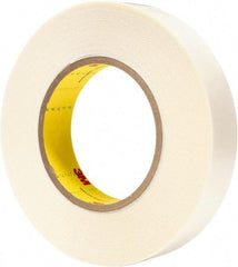 3M - 1" x 36 Yd Synthetic Rubber Adhesive Double Sided Tape - 9 mil Thick, White, Synthetic Rubber Liner - USA Tool & Supply